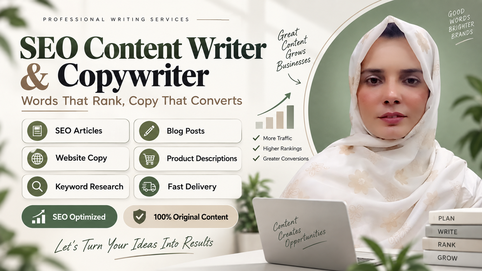 I will write SEO optimized website content that converts